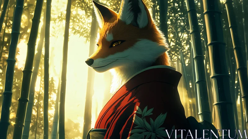 Fox in Traditional Attire AI Image