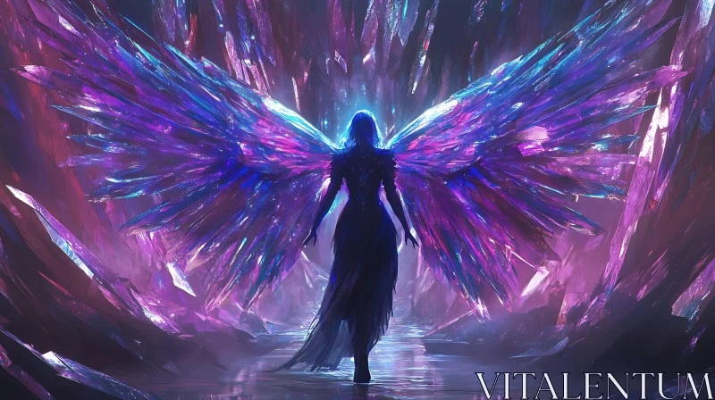 AI ART Amethyst Angel: A Vision in Crystals