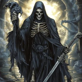 Dark Reaper, Skull, and Sword