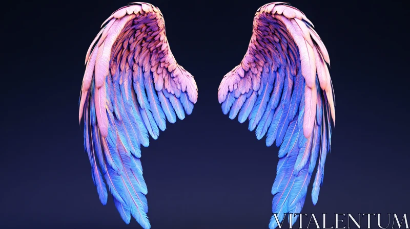 Gradient Feathered Wings Art AI Image