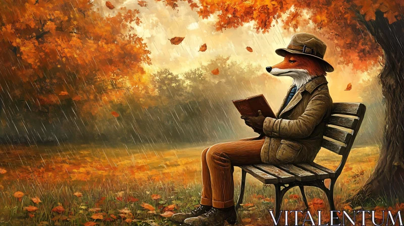 AI ART Autumnal Fox Reader