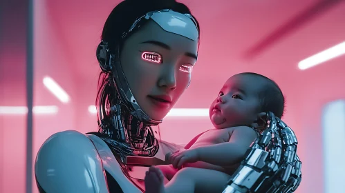 AI and Humanity: Cyborg with Infant