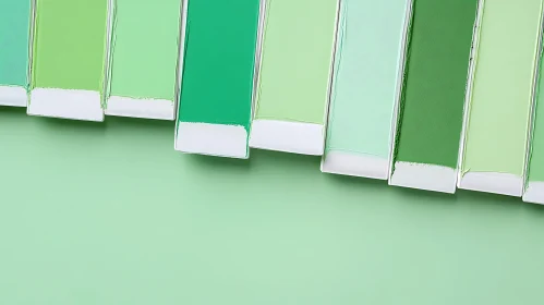 Variations of Green Paint Swatches