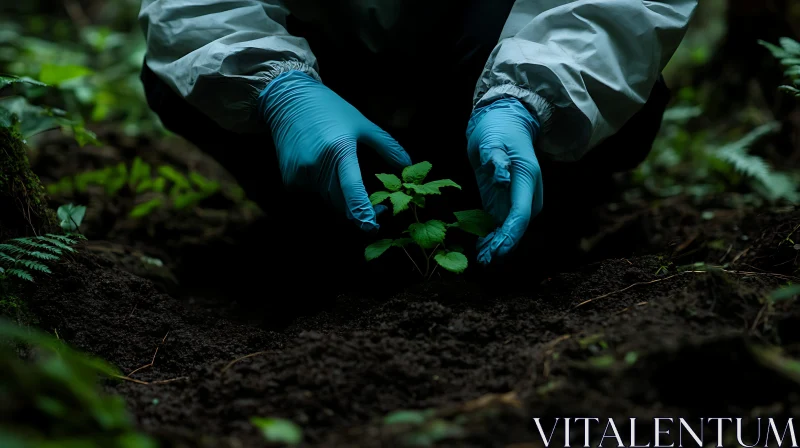 Hands Planting New Tree Sapling AI Image