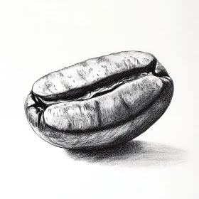 Detailed Coffee Bean Sketch