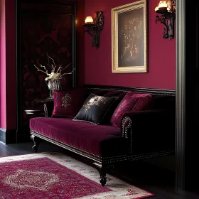 Elegant Burgundy Room Interior Design