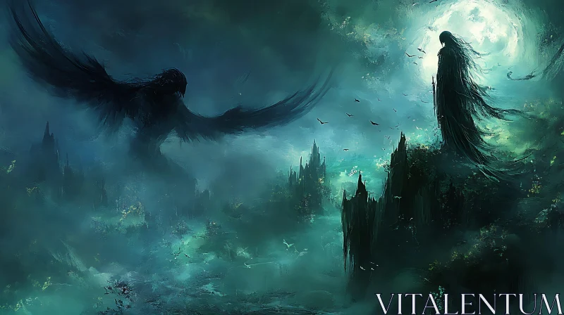 AI ART Moonlit Gothic Fantasy Scene