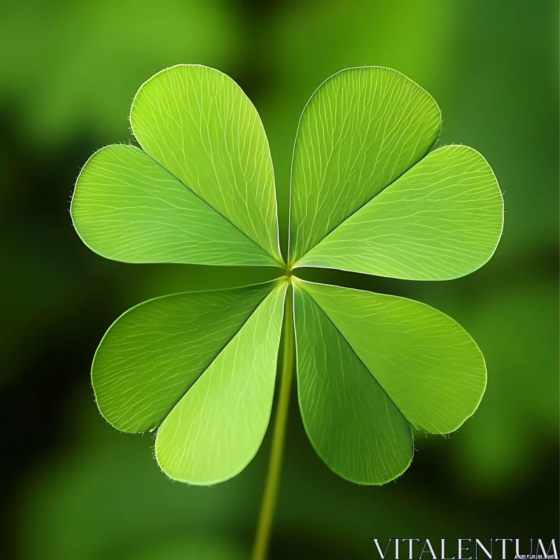 Green Clover Close-Up AI Image