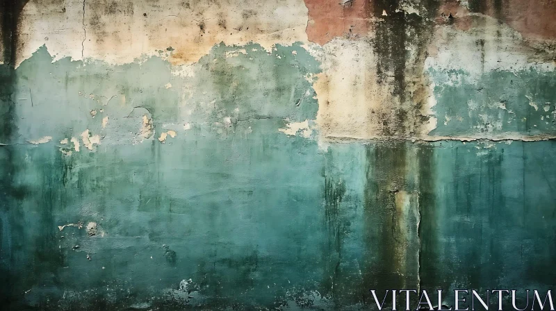 AI ART Abstract Wall Texture in Teal and Earth Tones