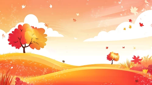 Warm Autumn Day Illustration