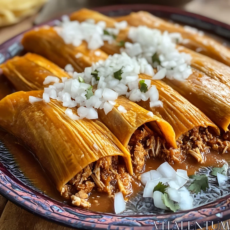 Savory Tamales with Onions and Cilantro AI Image