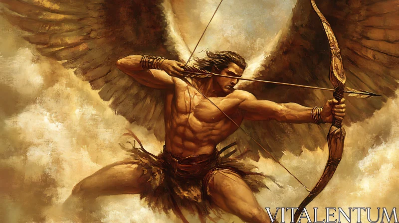 AI ART Angel Warrior with Bow and Arrow