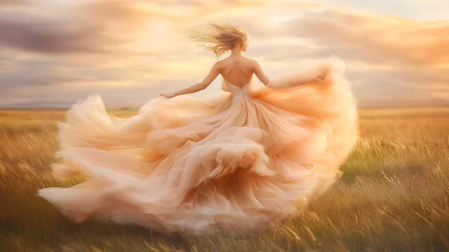 Sunset Serenade: A Woman's Graceful Dance