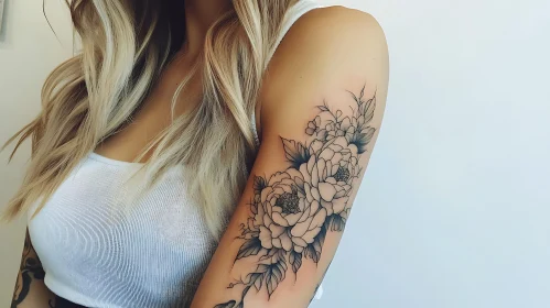 Intricate Flower Tattoo on Arm