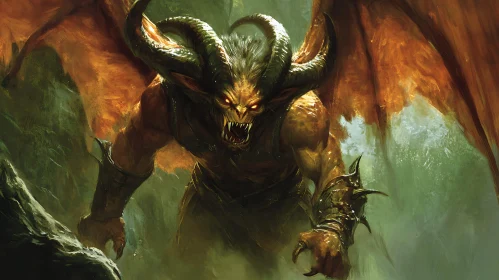 Horned Demon Creature Illustration