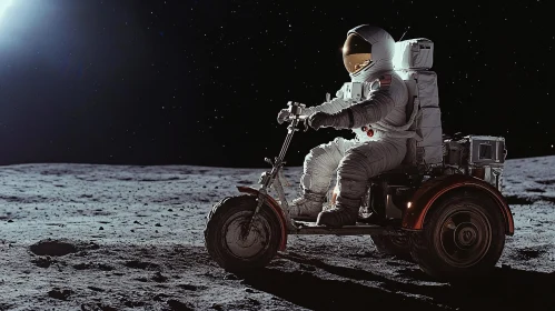 Lunar Tricycle Adventure with Astronaut
