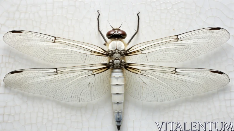 AI ART Stunning Dragonfly on White Background - Nature's Intricate Beauty
