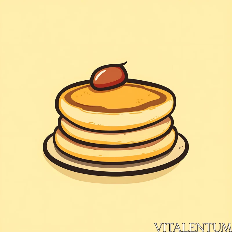 Fluffy Breakfast Pancakes with Syrup AI Image