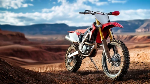 Off-Road Motorcycle in Arid Landscape