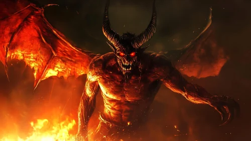 Crimson Demon Rising from the Ashes