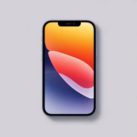 Mobile Phone Displaying Abstract Color Pattern