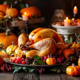 Autumn Harvest Turkey Dinner Still Life
