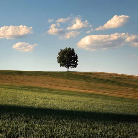 Lone Tree Under Cloudy Sky