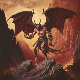 Winged Demon in Hellscape