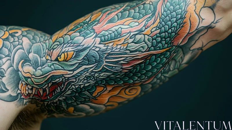 Detailed Dragon Tattoo Design AI Image