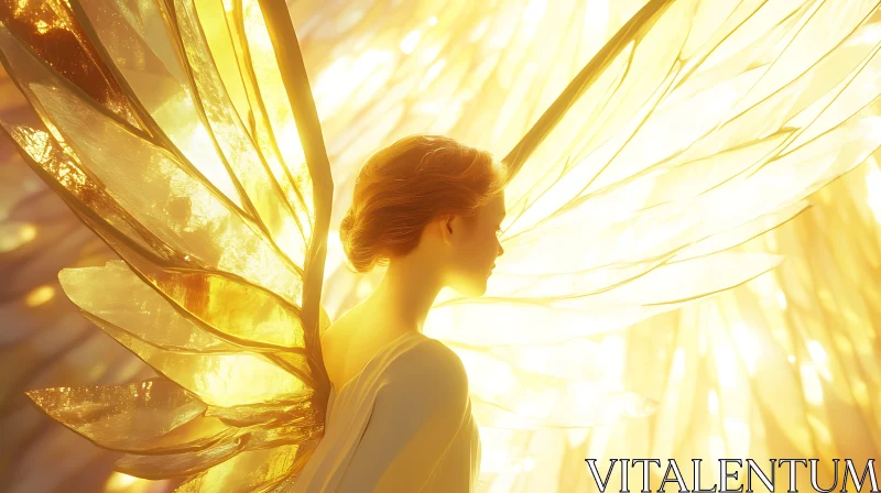 AI ART Radiant Angel with Translucent Wings