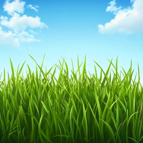 Lush Grass and Azure Sky