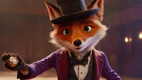 Fox Gentleman with Golden Sphere