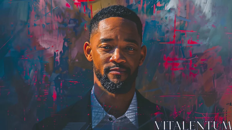 AI ART Vivid Abstract Portrait of Will Smith