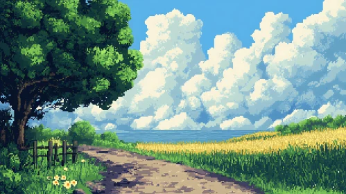 Scenic Pixel Art Nature View