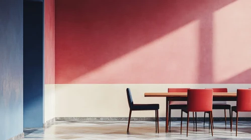 Minimalist Room with Table and Chairs