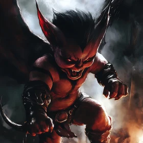 Menacing Demon with Fiery Eyes