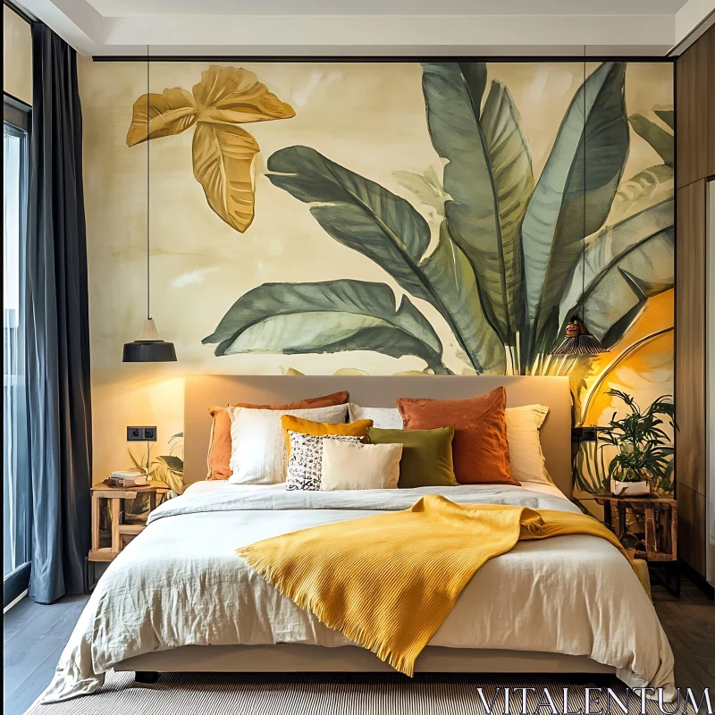 AI ART Botanical Bedroom Oasis