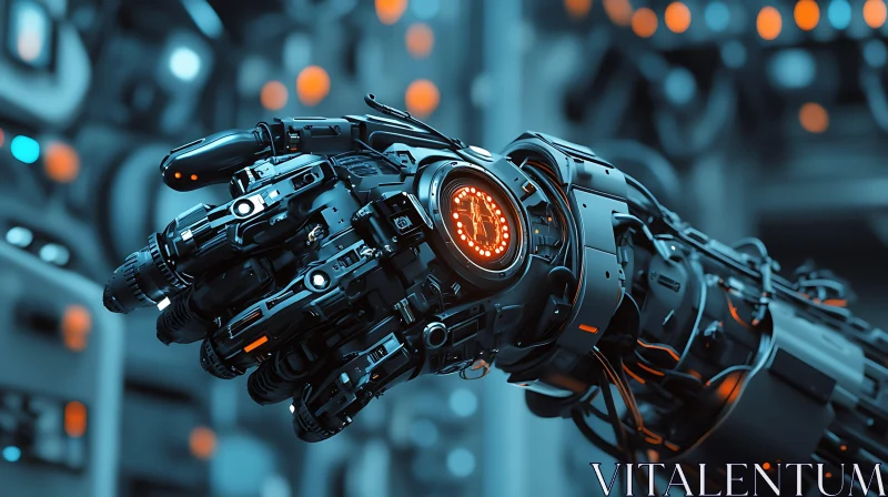 Futuristic Technology: Detailed Robotic Hand AI Image