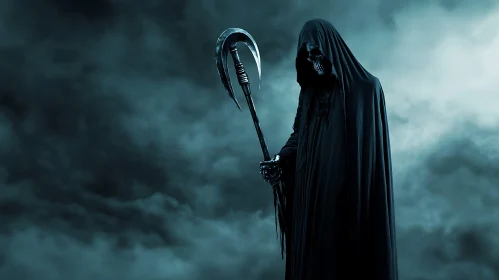 Hooded Figure with Scythe