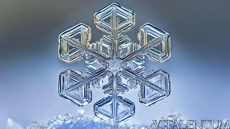 AI ART Detailed Snowflake Macro Image