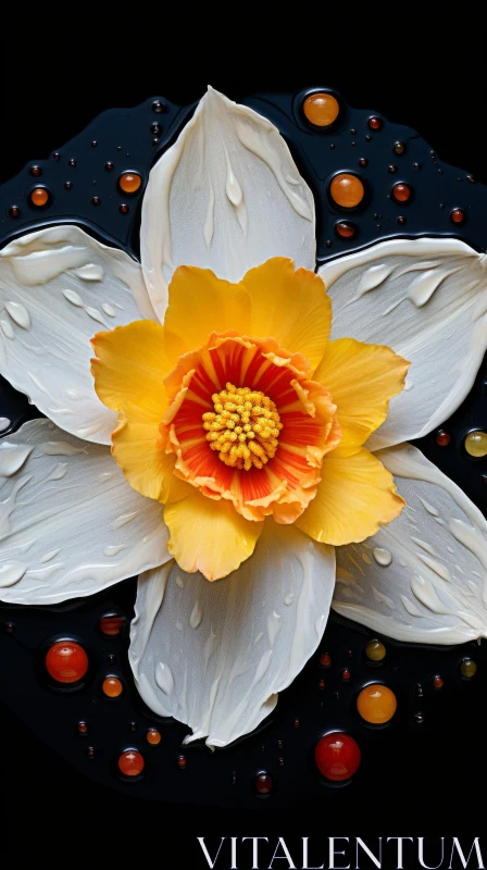 Joyful Celebration of Nature: Amber-toned Floral Display AI Image