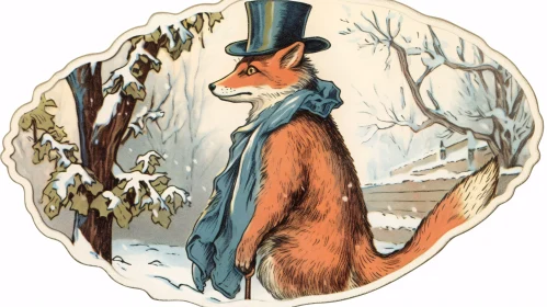 Dapper Fox in Snowy Landscape