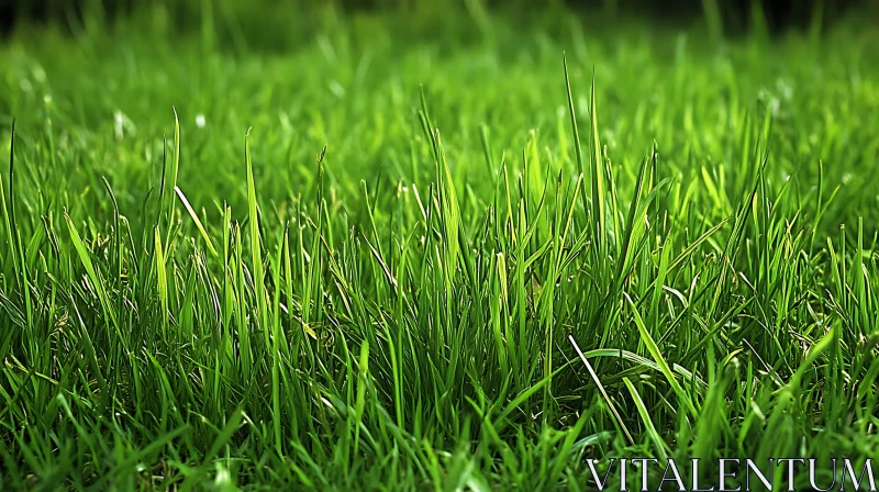 Fresh Green Grass Close-Up AI Image