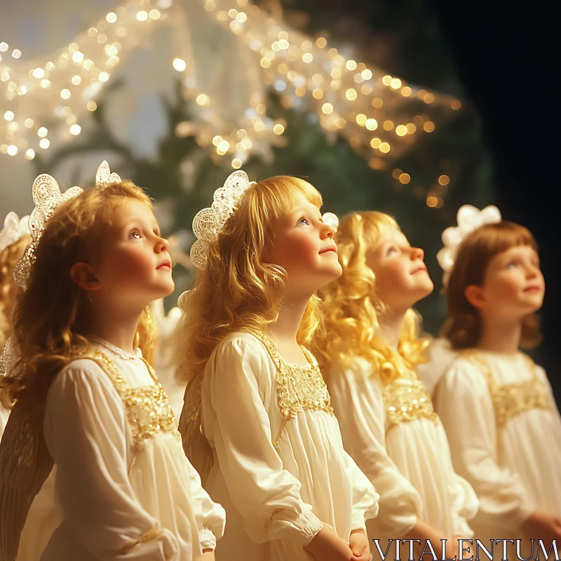 Children Angels Choir Performance AI Image