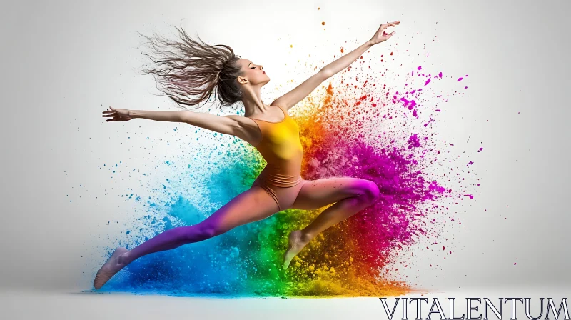 AI ART Woman Dancing in a Cloud of Colors