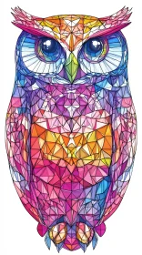 Vivid Polygonal Owl Design