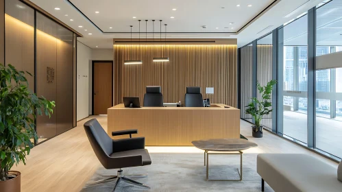 Contemporary Office Space with Wooden Elements