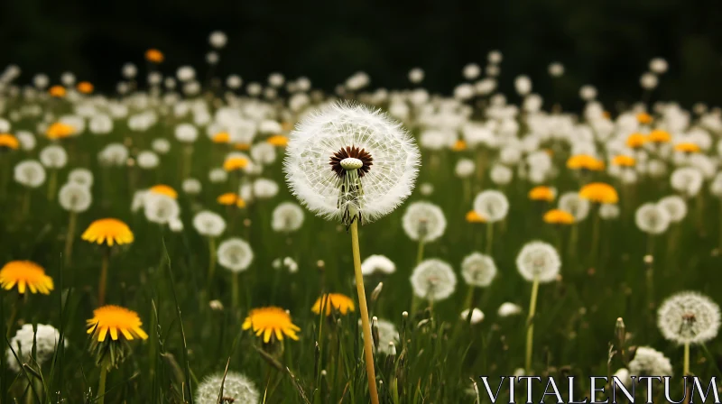 AI ART Field of Dandelions in Bloom