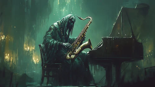 Saxophone Player in the Dark