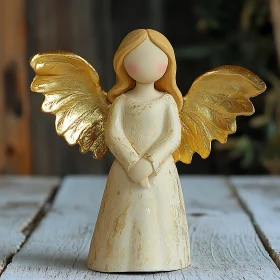 Guardian Angel Statue with Gilded Wings